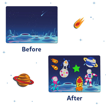Skillmatics Foil Fun - Space, No Mess Art for Kids, Craft Kits & Supplies, DIY Creative Activity, Travel Toys, Gifts for Boys & Girls Ages 4, 5, 6, 7, 8, 9