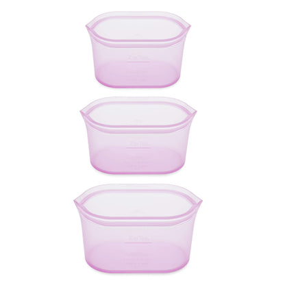 Zip Top Reusable Food Storage Bags | Medium Dish [Frost] | Silicone Meal Prep Container | Microwave, Dishwasher and Freezer Safe | Made in the USA