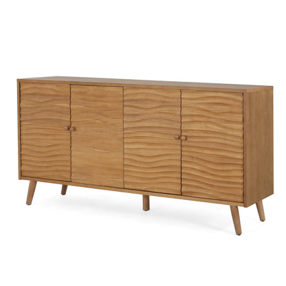Christopher Knight Home Jope Wooden Sideboard Cabinet, Large Sideboard Buffet Cabinet, Living Room Accent Storage Cabinet with Adjustable Shelves,Kitchen Cabinet Organizer for Coffee Bar,Natural Brown