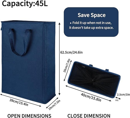 Odonata Slim Laundry Hamper Handles Collapsible Laundry Basket Thin Dirty