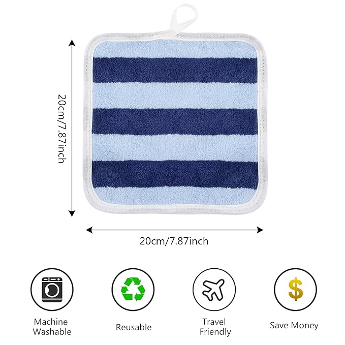 SINLAND Microfiber Facial Cloths Fast Drying Washcloth 8inch x 8inch Absorbent
