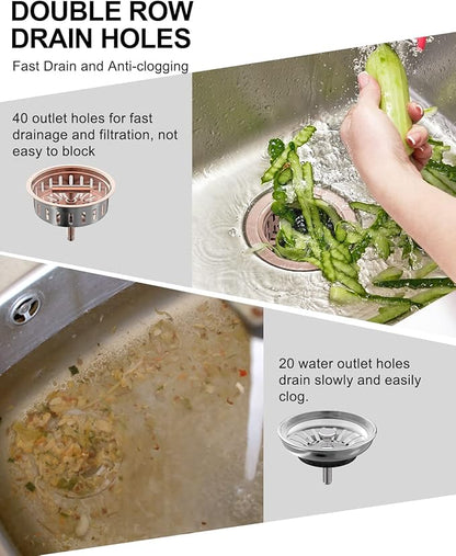 BOTEMY B9171 Copper Kitchen Sink Drain Kit 3 1/2 Sink Strainer