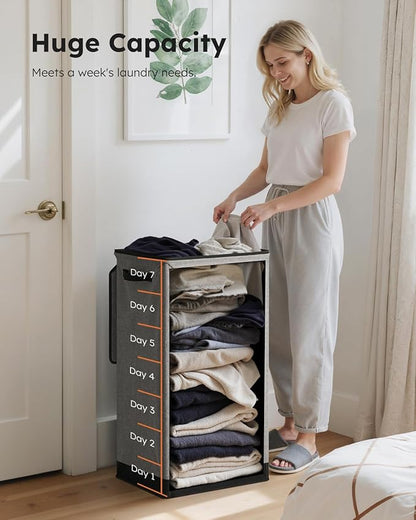 SOLEDI Laundry Hamper with Lid 100L Large & Tall Collapsible Laundry Basket