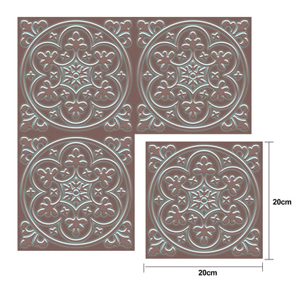 Peel and Stick Wall Tile Stickers Backsplash for Kitchen/Living Room/Bathroom in Metalic Design, 8x8 inch Pack of 10 Self Stick Paper Wall Tile Stickers for Your Home and DIY Projects (Bronzen)