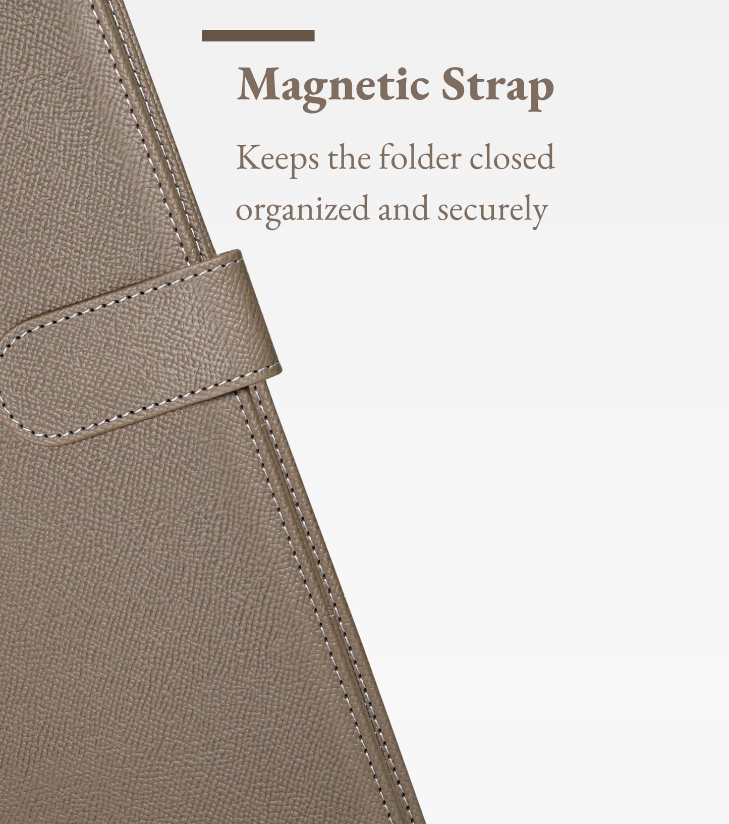 Zreal Padfolio Portfolio for Women and Men, Faux Leather Clipboard Folder with Document Organizer, Business Card & Pen Holder, Fits A4 Letter Size Legal pad for Work, Office & Conference (Taupe)