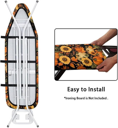 Fall Pumpkins Sunflower Leaves Durable Thick Ironing Board Covers Stain