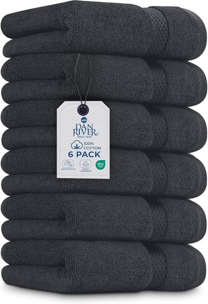 DAN RIVER 6-Pack Premium Hand Towels