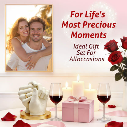 Noosuna Hand Casting Kit for Couples with Base & Paints, Practice Kit, Hand Mold Kit Couples Perfect for Anniversary, Birthday, Romantic Date Night DIY, Unique Gifts for Boyfriend and Girlfriend