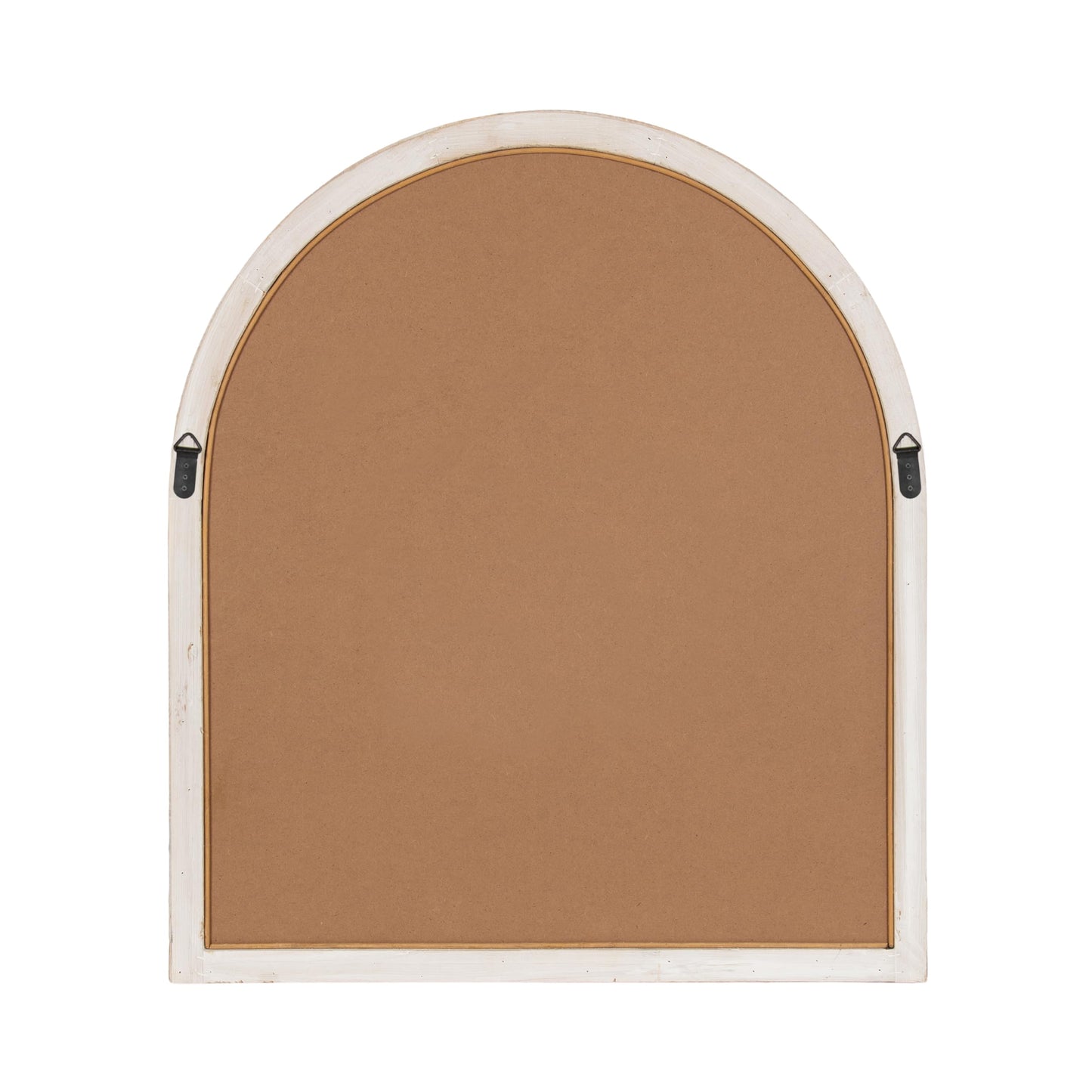 Kate and Laurel Rahfy Boho Arch Rattan Wall Mirror, 28 x 32, White, Decorative Wooden Mirror with Authentic Rattan Frame for Bathroom Vanity Mirror