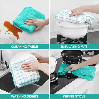 Homaxy Premium Cotton Kitchen Towels 16"x 28", Large Natural Ring Spun 390 GSM