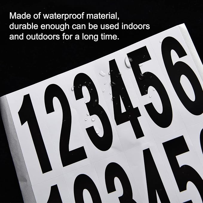 10 Sheets Mailbox Numbers and Letters Stickers for Outside Stick on Black Vinyl Alphabet Number Decals Sticky for Home Business Apartment Address Window Door Car Truck(2 x 1 Inch)
