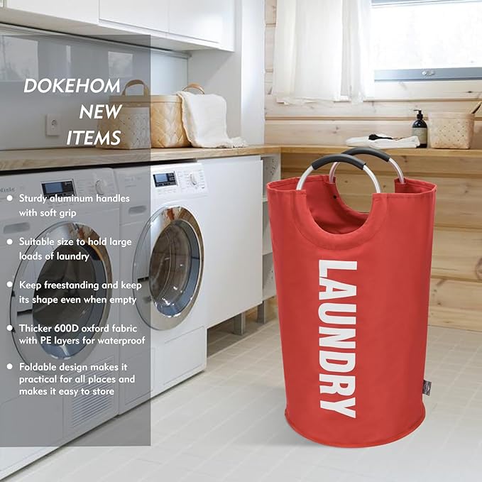 DOKEHOM 125L X-Large Collapsible Washing Laundry Basket Bag