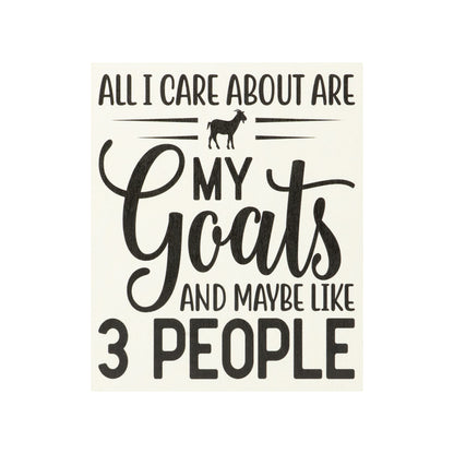 JennyGems All I Care About Are My Goats and Maybe 3 People Wooden Sign, Goat Gifts for Goat Lovers, Farm Decor, Made in USA