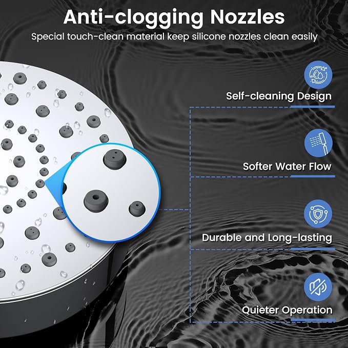 FEELSO Filtered Shower Head with Handheld, 6 Spray High Pressure ALL METAL Shower Head with Filters for Hard Water - Remove Chlorine, Reduce Dry Itchy Skin, Extra-long 72" Hose and Brass Holder