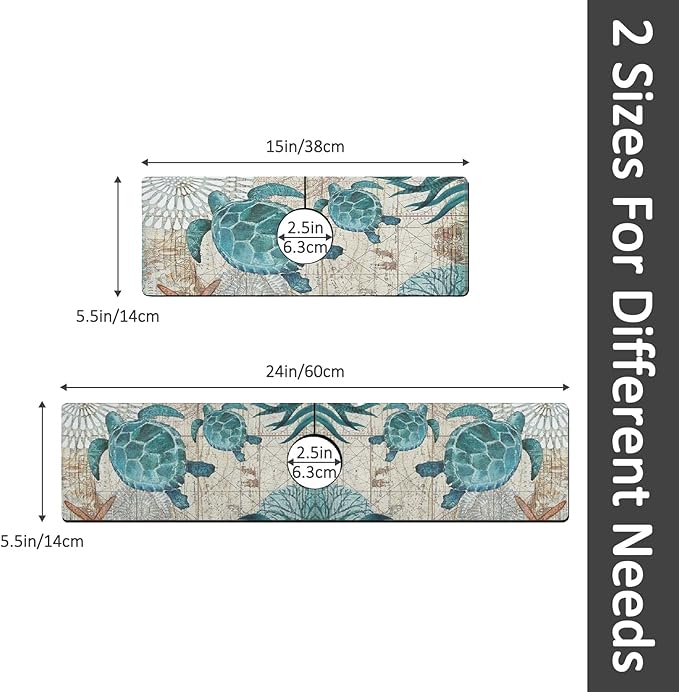 2PCS 24" X 5.5" Kitchen Sink Splash Guard Faucet Mat Sea Turtles Super