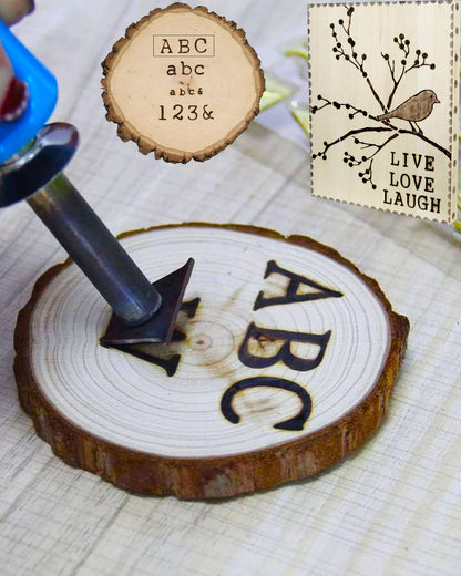 Arokimi Wood Burning Alphabet Letter Kit, Branding Irons Personalized for Wood Leather Branding Set Compatible with Walnut Hollow Iron, 26 Iron 5/8" Tall