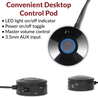 Cyber Acoustics CA-3090 2.1 Speaker System with Subwoofer with 18W of Power – Easy Setup and Convenient Controls, Great for Music, Movies, and Gaming
