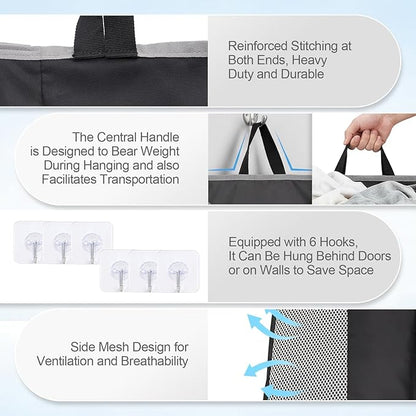 Hanging Laundry Hamper Bag, Extra Large Storage Space,