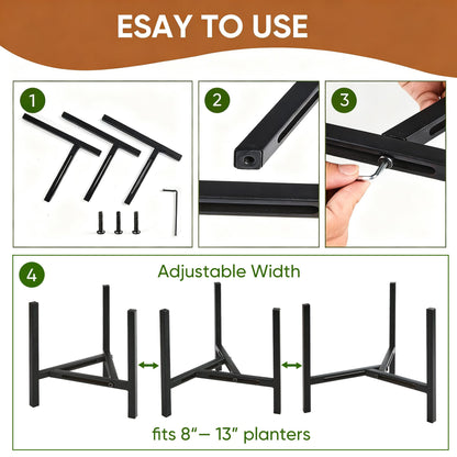 Aivkoif Adjustable Beverage Dispenser Stand - Universal Holder Fits 1 to 3.5 Gallon Drink Dispensers for Party, Wedding, Catering (Stand Only) (Black-1PCS)