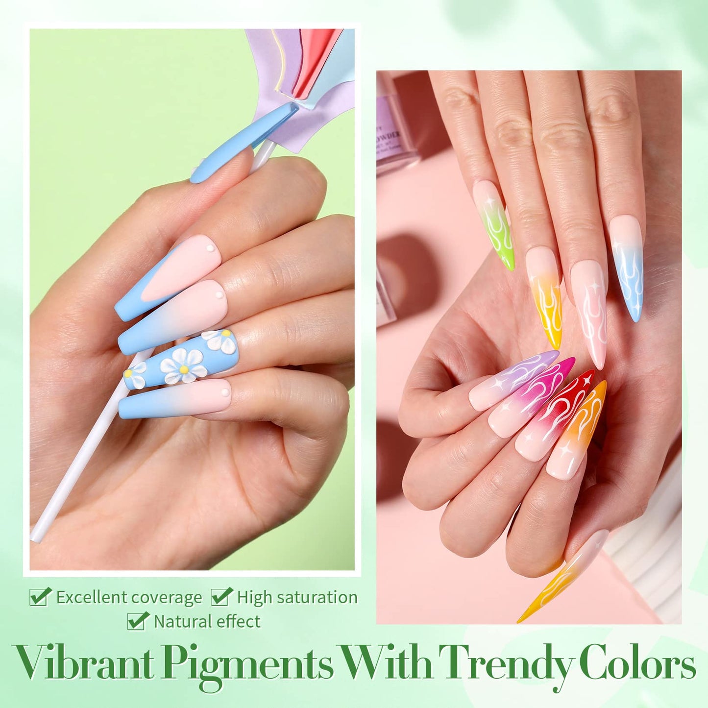 BORN PRETTY Acrylic Nail Kit - Acrylic Powder (Clear, White, Pink) & Liquid Set with Nail Forms, Brush Pen, File & Glass Container - Beginner Friendly