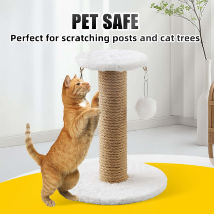 Radix Rope Natural Jute Twine, 8MM x 100FT Jute Rope Roll, Heavy Duty Thick Twine for Cat Scratching Post, Bundling, Gardening and DIY Crafts