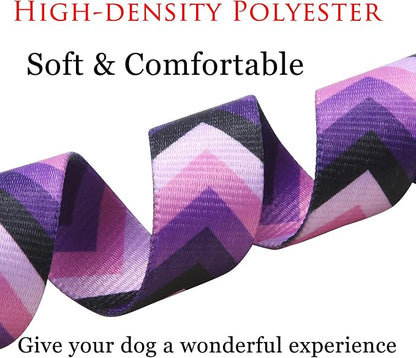 Mihqy Dog Collar with Bohemia Floral Tribal Geometric Patterns - Soft Ethnic Style Collar Adjustable for Small Medium Large Dogs(Purple Arrow,S)