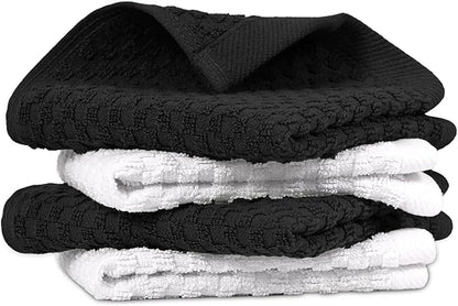 Infinitee Xclusives Premium Dish Cloth 100% Cotton 12 x 12 Inches |Pack of 4|