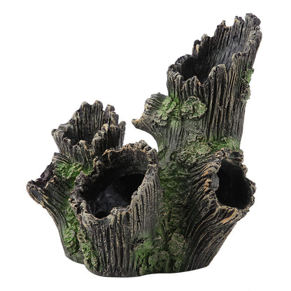 Tyenaza Aquarium Driftwood Decoration, Driftwood Resin Crafts Ornament for Aquarium Decoration Fish Tank Wood with Holes & Aquarium Caves Fish Tank Wood Decor(ST-004A)