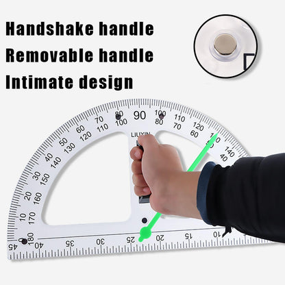 Magnetic Geometry Tool, Protractor, Triangle Rulers Easy Attachment Blackboard Measurement Kit, Teacher Board Protractor Multi-Purpose Kit Large (Transparent-4pc)