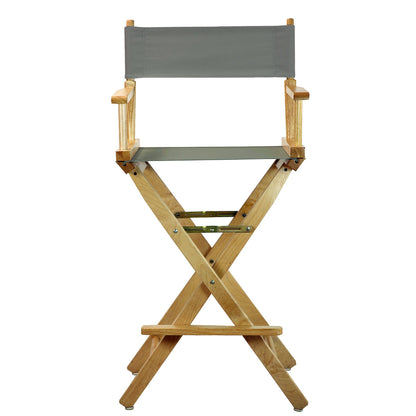 Casual Home 30" Director's Chair Natural Frame-with Grey Canvas, Bar Height