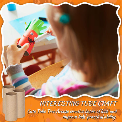 Henoyso 100 Packs Cardboard Tubes for Crafts, Thick Toilet Paper Rolls Empty for Kids Classroom Projects End of School Year Crafts Mother's Day DIY Gift Supplies (1.57 x 3.74 Inch,Brown)