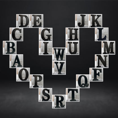 AOCEAN 10 Inch Black Wood Letters for Halloween Decorative Standing Slices Sign Board Decoration - Unfinished Craft Home Party Projects (B)
