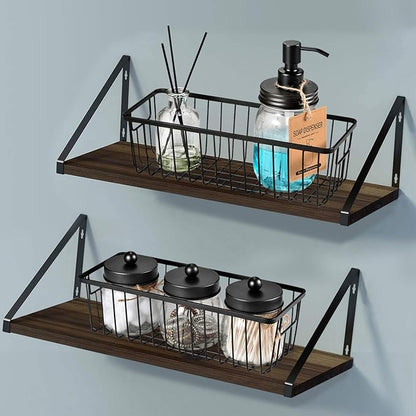 SheeChung Farmhouse Decor Metal Wire Bathroom Storage Organizer Basket Bins