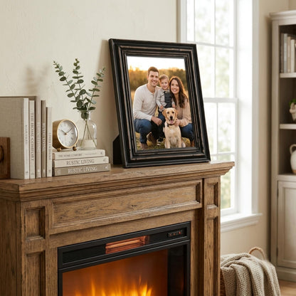 Bamber Wood 8x10 Picture Frames Set Black Rustic Wooden Vintage Retro Photo Frame for Wall and Tabletop Wedding Family, Pack of 3