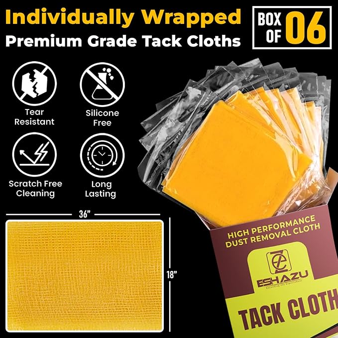 Eshazu Premium Tack Cloth Pack of 06 – Professional Grade Dust and Particle