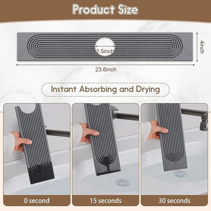 Faucet Mat for Kitchen Sink, Diatomite Quick Drying Tray, 15.8 Inch Kitchen