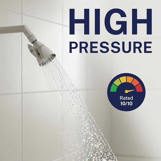 HammerHead Showers® Solid Metal 2 Inch High Pressure Shower Heads - CHROME – 2.5 GPM Shower Heads High Pressure - High Flow Shower Head with ADJUSTABLE SPRAY PATTERN - Fixed Shower Head