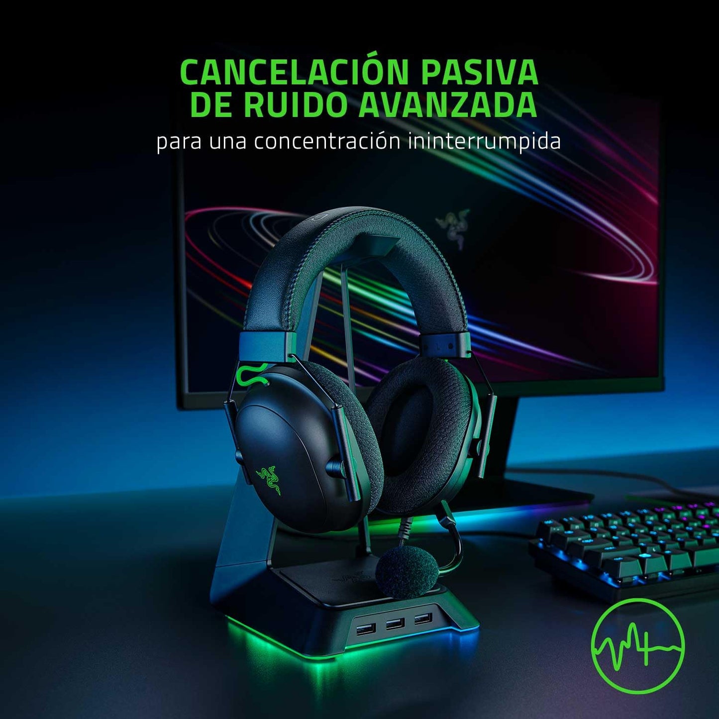 Razer BlackShark V2 Gaming Headset: THX 7.1 Spatial Surround Sound - 50mm Drivers - Detachable Mic - for PC, PS4, PS5, Switch, Xbox One, Xbox Series X|S - 3.5mm Audio Jack & USB DAC - Black