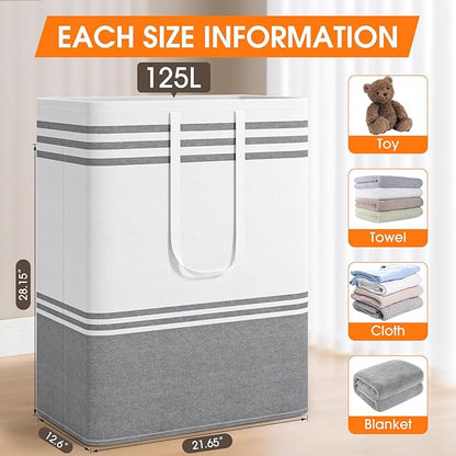 2 Pack Large Home Laundry Basket, Laundry Hamper, Freestanding Waterproof Dirty