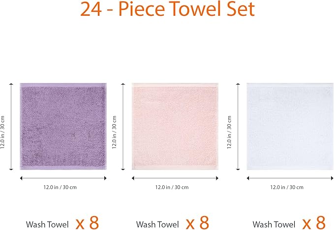 Amazon Basics Highly Absorbent, Fast Drying 100% Cotton Washcloths