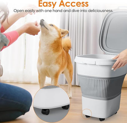 28-30Lbs Dog Food Storage Container, Collapsible Dog Food Container
