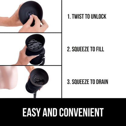 GORILLA GRIP Dog Water Bottle, Portable Water Bowl Dispenser for Dogs, 20 oz Leak Proof Pet Travel Squeeze Bottles, Food Grade Silicone, to Go Puppy Essentials, Hiking Camping Trip Accessories, Black