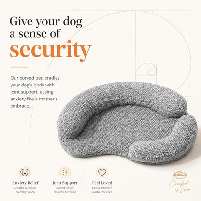 Orthopedic Memory Foam Dog Bed for Small Dogs - Washable & Waterproof & Removable Cover - Round Calming Dog Bed for Anxiety Relief(35 x 24 x 8 Inch)