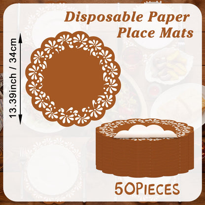 50 Pack Disposable Paper Mexicanos Placemats Table Mats 13.4 Inch Place Mats for Mexican Holiday Party Kitchen Dining Table Decoration