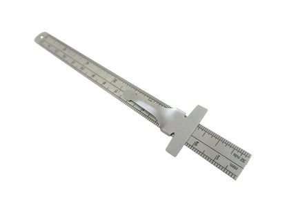 Taytools 6 Piece Measuring Set/Kit with 6" Spring Dividers, Inside & Outside Calipers, Depth Gauge, Pocket Ruler, Vernier Caliper 113500