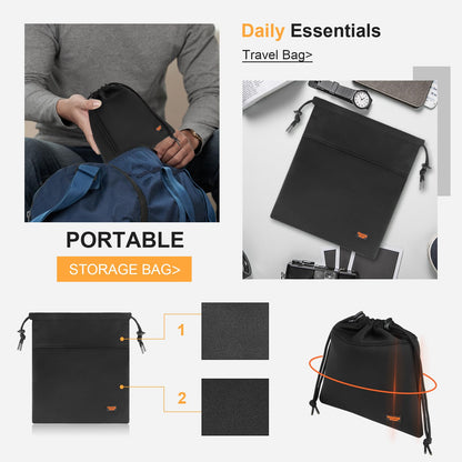 Desing Wish Lightweight Headphone Storage Bag, Portable Headset Carrying Pouch Headphone Case Bag Soft Travel Pouch for Over-Ear Headphones/Gaming Headsets/Neckband Earbuds (Large Black)