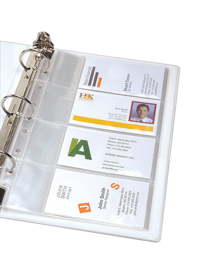 Avery Clear Business Card Organizer Pages for 5.5" x 8.5" Mini Binders, Pack of 5 Holds 40 Cards, 4 Packs, 20 Pages Total (76025)
