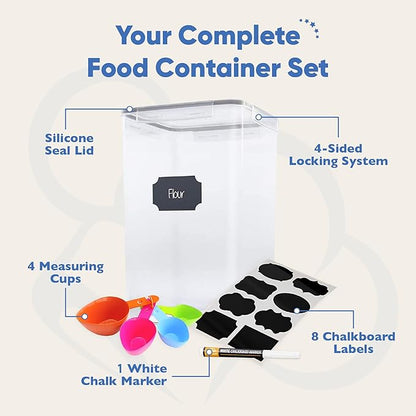 Chef's Path Extra Large Tall Airtight Food Storage Containers, Airtight Food
