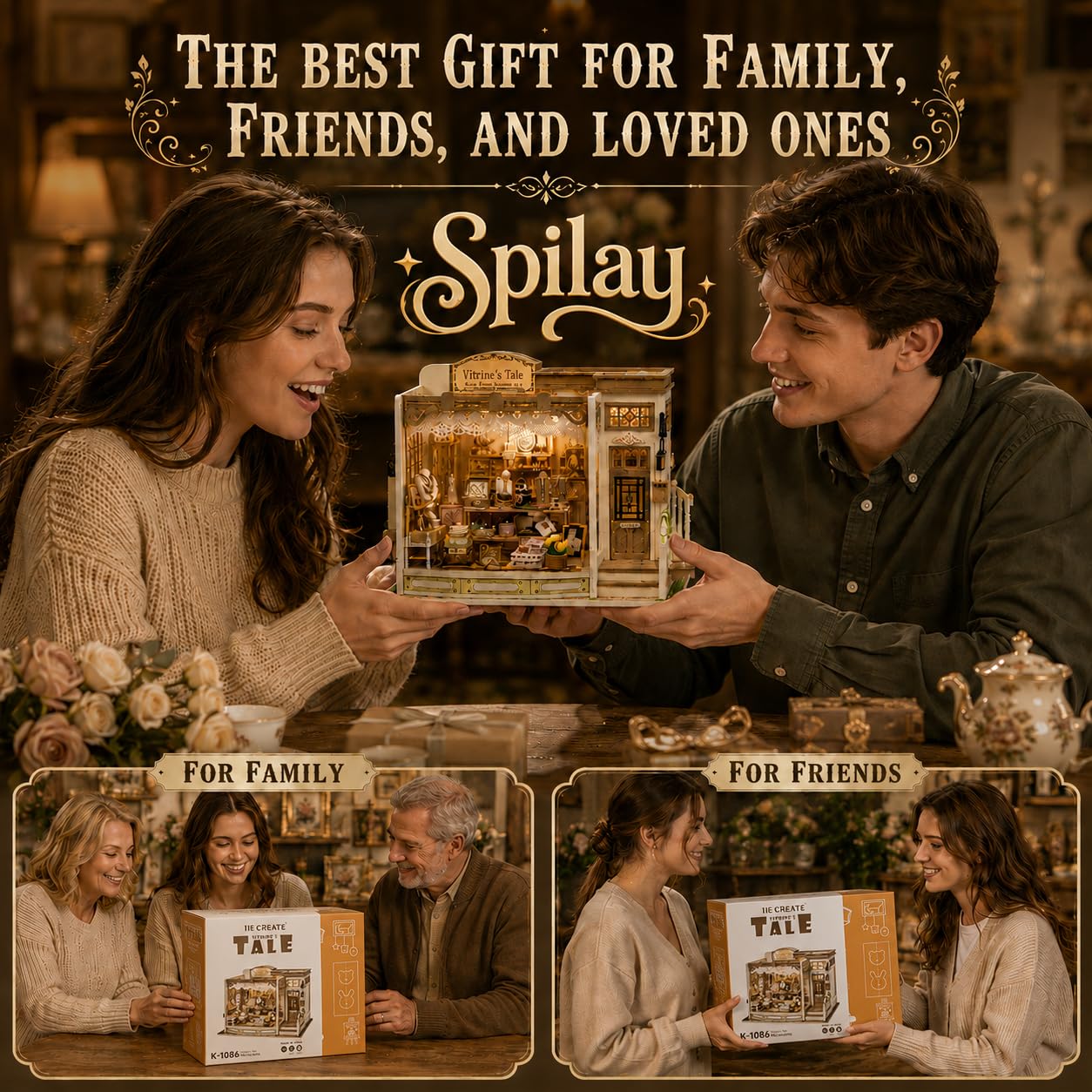 Spilay DIY Miniature House Kit for Adults, Miniature Dollhouse Kit