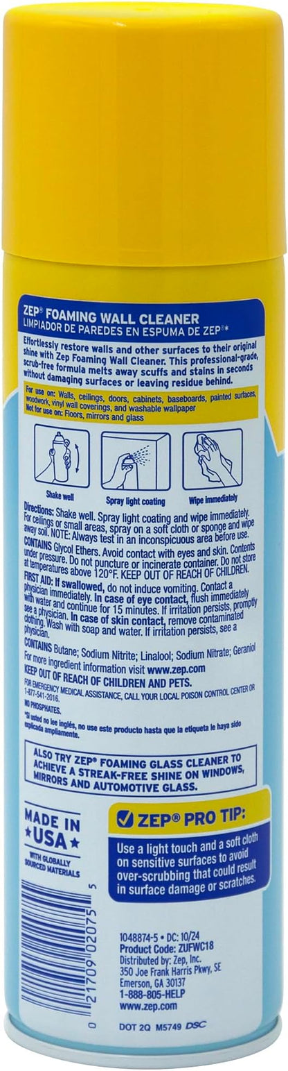 Zep ZUFWC18 Foaming Wall Cleaner, 18 oz